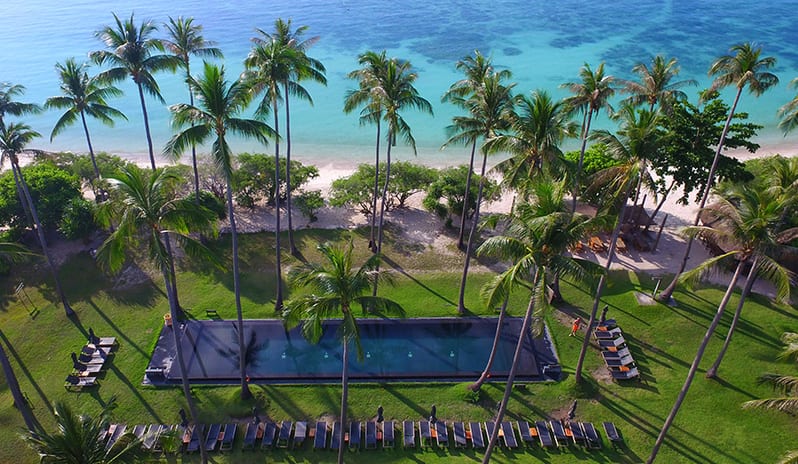 Haad Tien Beach Resort-Aerial Pool Shot
